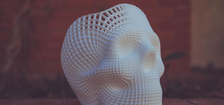 Schädel Modell aus dem 3D Druck erzeugt