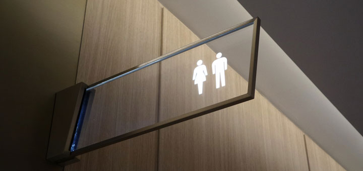 Zeichen für die Toilette auf der Zucker im Urin mit einem Selbsttest nachgewiesen werden kann